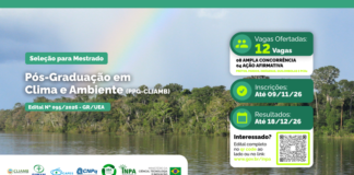 Pós-graduação: Mestrado em Clima e Ambiente do Inpa recebe inscrições até 09 de novembro